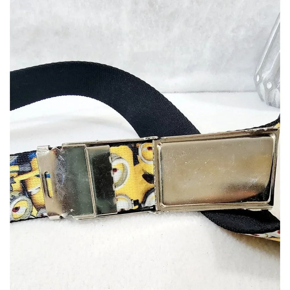 Despicable‎ Me Minion Dave Face Unisex Buckle Belt Yellow Graphic Print 49.25